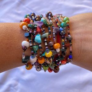 12 strand glass bead hand made bracelet